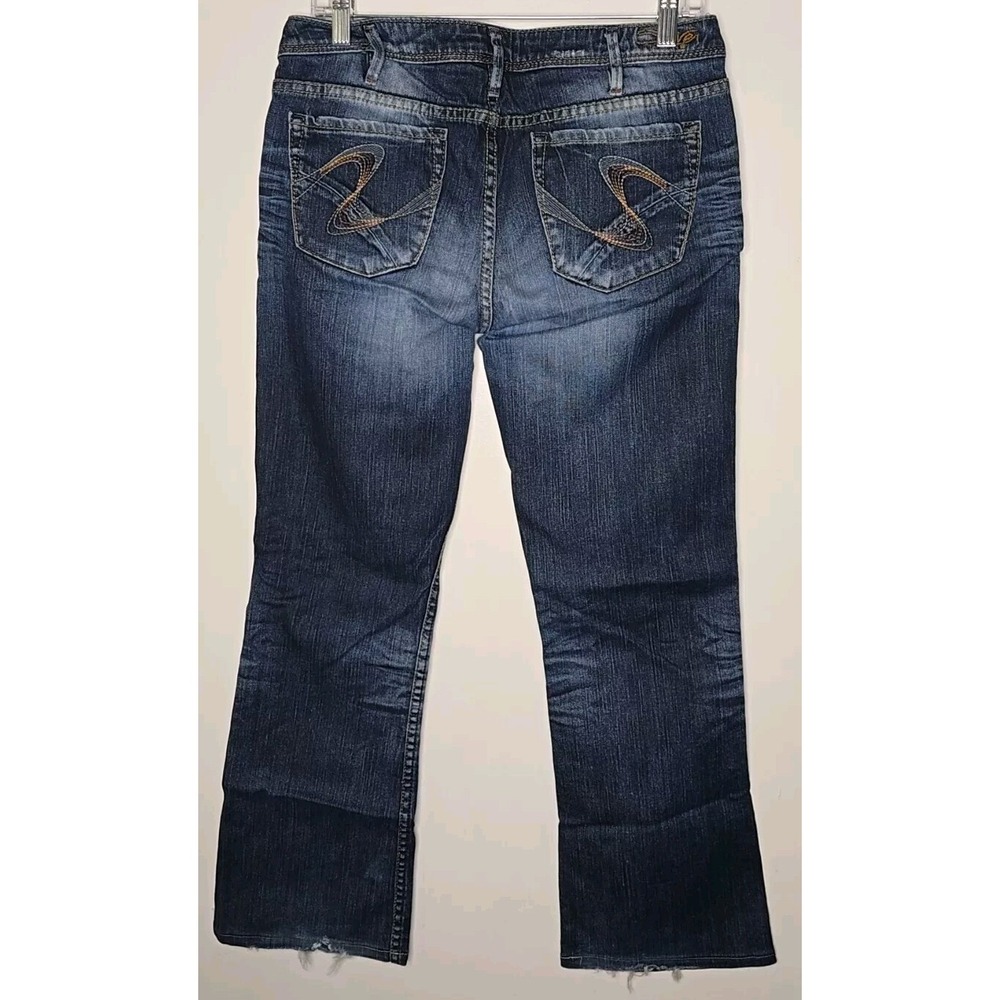 Silver Jeans Womens 30 Jasmine Bootcut Low Rise Dark Wash Faded Whiskered